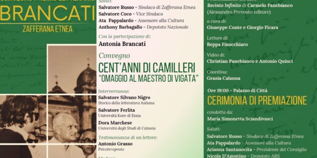 Premio Brancati 2025: a Zafferana Etnea la grande festa della letteratura tra narrativa e poesia
