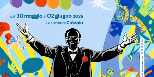 Etna Comics 2026 dedica il manifesto ufficiale a Pippo Baudo: l’omaggio di Giorgio Carpinteri