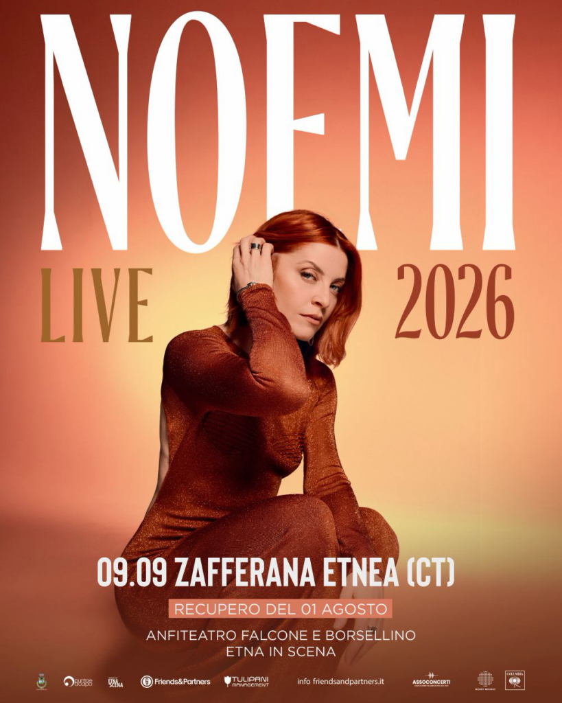 Etna in Scena: grande attesa per Noemi. Il 9 settembre concerto a Zafferana Etnea